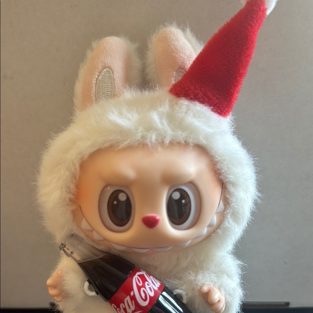 Coca-Cola Labubu Figurine with Red Hat No Box Used
